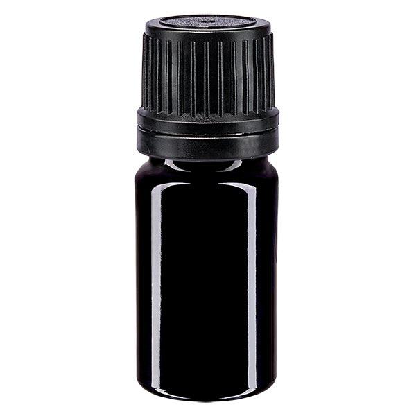 Bottiglia da farmacia viol. 5ml tappo a vite nero tam. OV