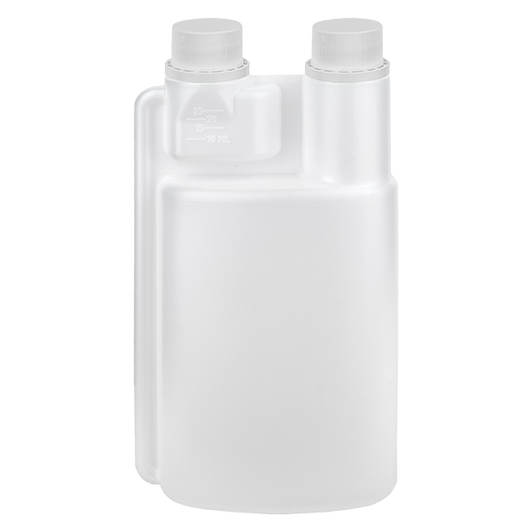 Bottiglia di dosaggio 500ml HDPE trasparente (camera di dosaggio da 25ml) Bottiglia di dosaggio 500ml HDPE trasparente (camera di dosaggio da 25ml)