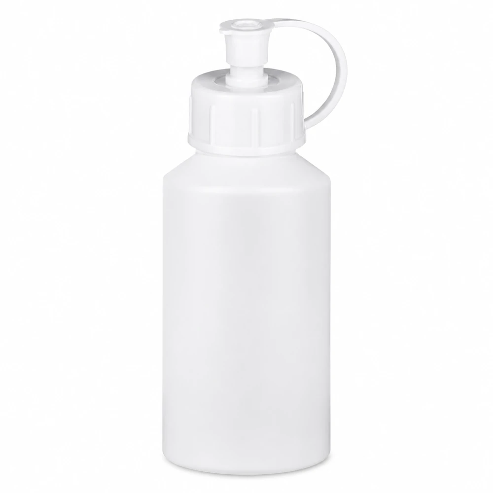 Flacone farmaceutico HDPE 50ml bianco, con tappo a vite bianco. Flacone dosatore compatto bianco da 50 ml con tappo a spruzzo per liquidi