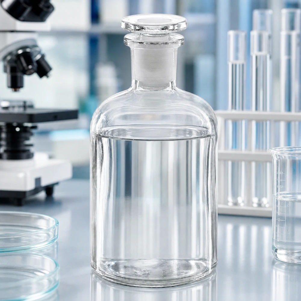 Bottiglia a spalla rotonda da 250 ml in vetro trasparente a collo stretto con tappo Fiaschetta da laboratorio trasparente da 250 ml a collo stretto con tappo in vetro molato per reagenti chimici
