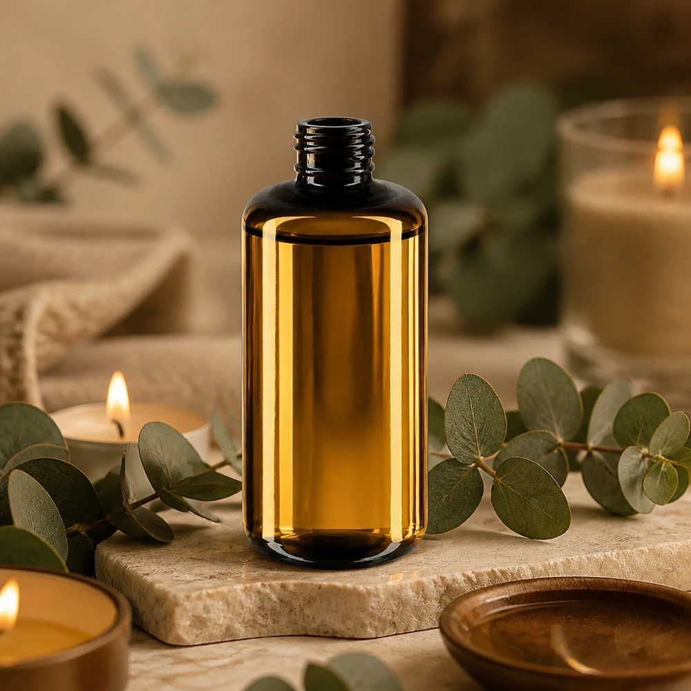 Flacone cosmetico da 200 ml "Draco" in vetro viola Miron Contenitore per cosmetici in vetro viola Draco da 200 ml per l'applicazione di cosmetici naturali professionali