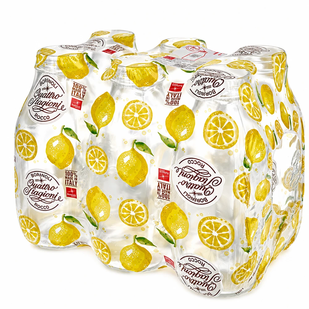 Bormioli Rocco Quattro Stagioni bottiglia a collo largo 1000ml con motivo limone 6 confezioni vasi da conserva Italia