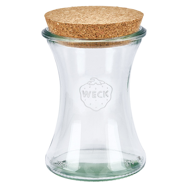 Vasetto da 370 ml WECK RR80 con tappo in sughero naturale