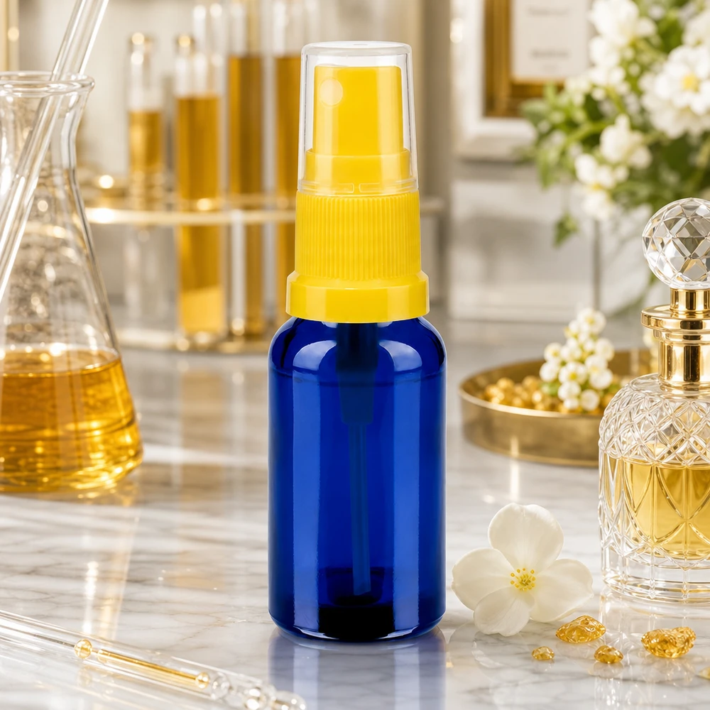 Flacone spray da 20 ml giallo/trasparente STD BlueLine UT18/20 Flacone di precisione da 20 ml con sistema di spruzzatura dosata BlueLine UT18/20 Standard