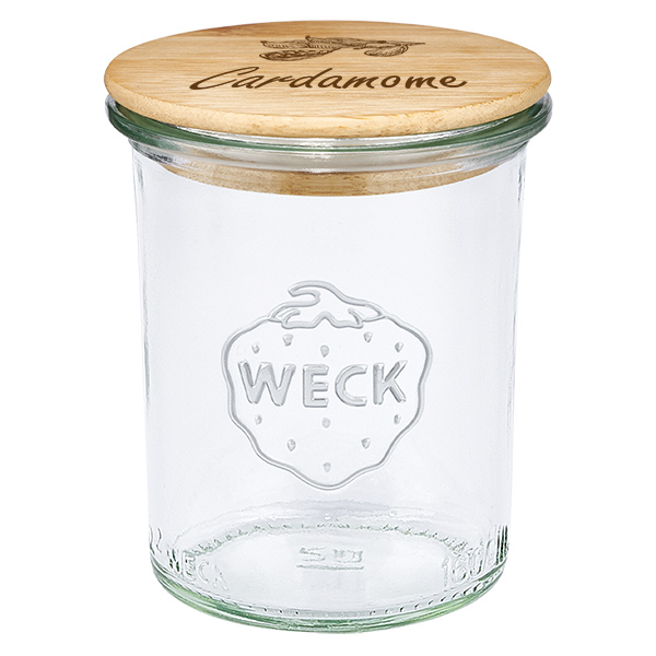 Coppia in legno "Cardamome" con rivestimento WECK 160ml