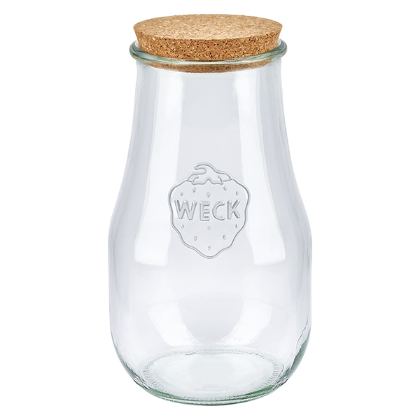 Vaso a tulipano da 2700 ml WECK RR100 con tappo in sughero naturale