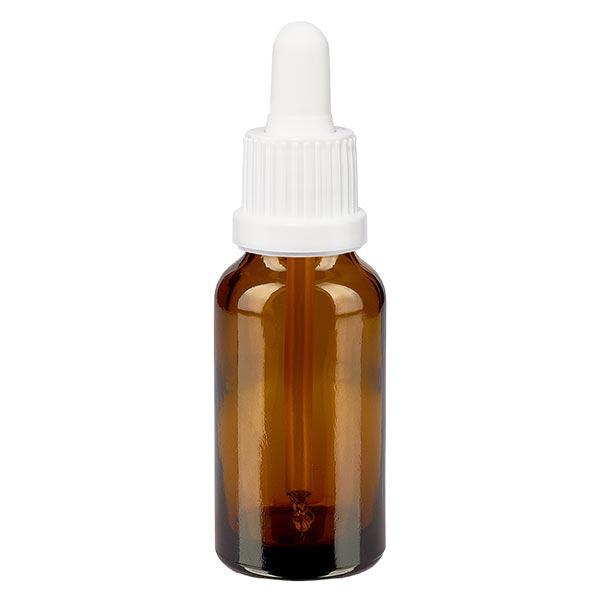 Bottiglia per pipette marrone da 20 ml OV bianco ApoGlas