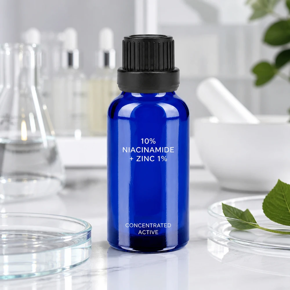 Bottiglia da 20ml 11mm SV nero OV BlueLine UT18/20 Flacone cosmetico professionale da 20 ml in vetro con sistema di chiusura sicura SV nero