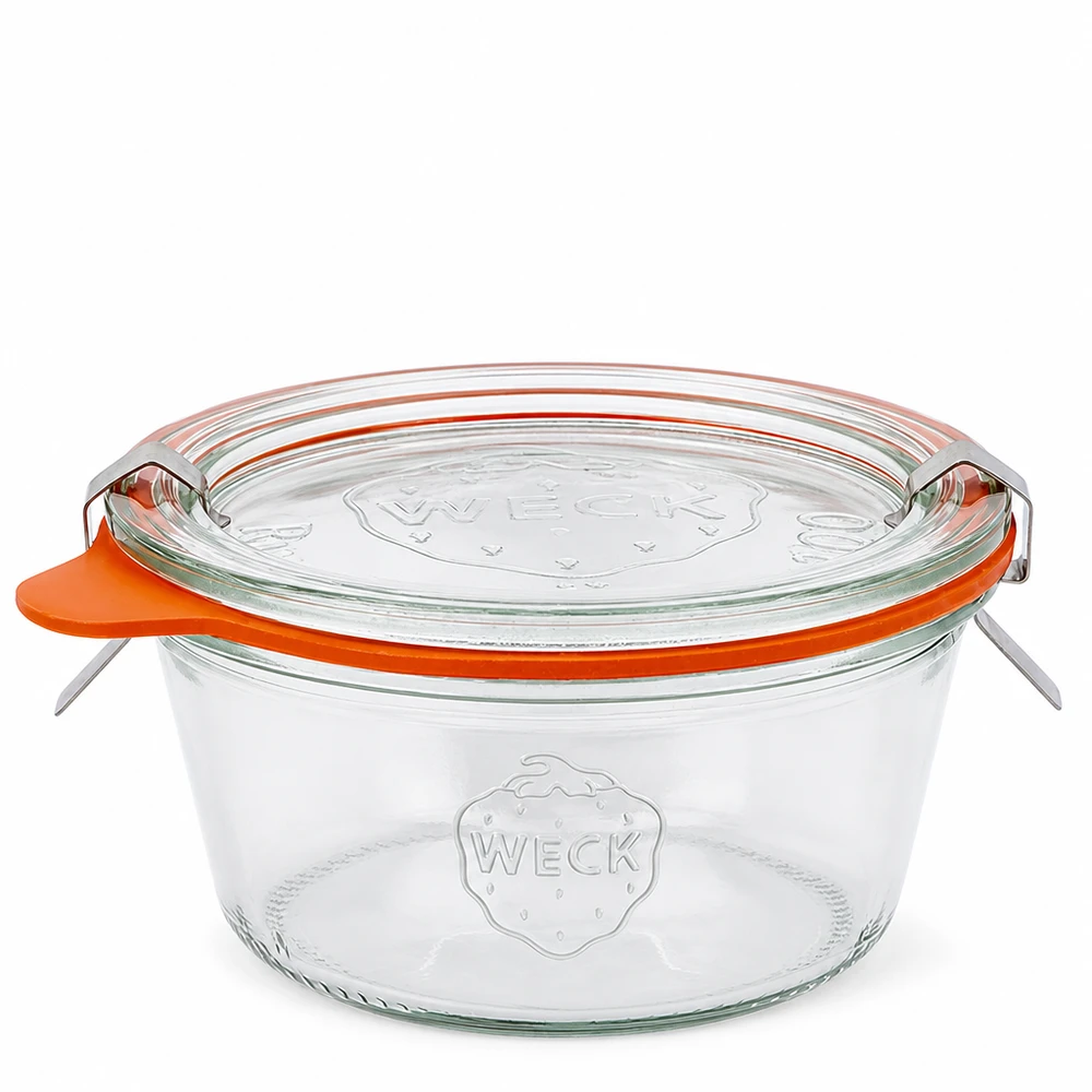 WECK tumbler 290ml RR100 basso con coperchio in vetro e anello in gomma Vaso per conserve
