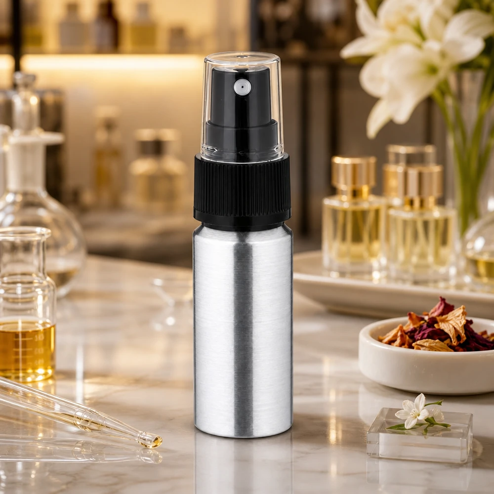 Flacone ricaricabile in alluminio da 20 ml con nebulizzatore - soluzione ecologica per i cosmetici