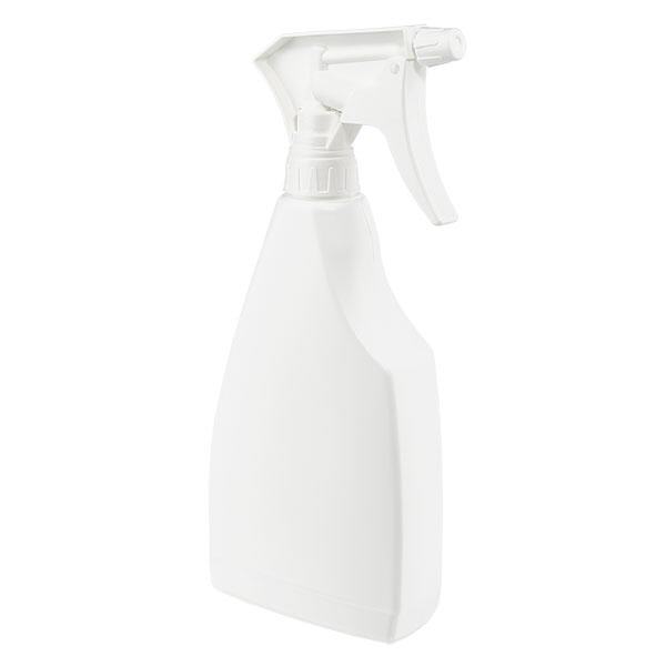 Bottiglia spray da 500 ml in PP bianco con tappo Bottiglia spray da 500 ml in PP bianco con tappo