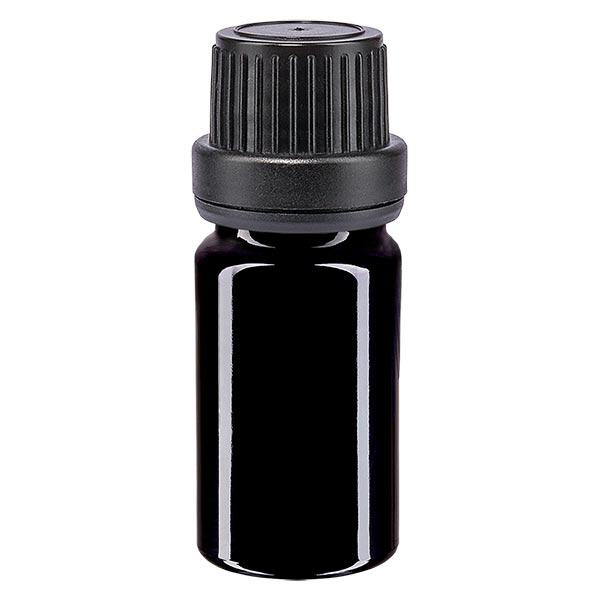 Bottiglia farmacia viol. 5ml tappo a vite nero stretto OV