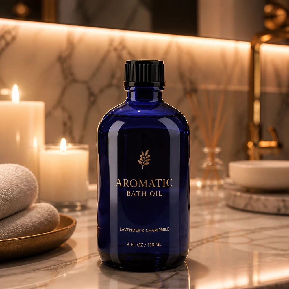 Flacone contagocce blu da 100 ml STD nero/1mm ApoGlas Flacone di vetro blu da 100 ml con tappo contagocce nero per oli essenziali e prodotti aromatici