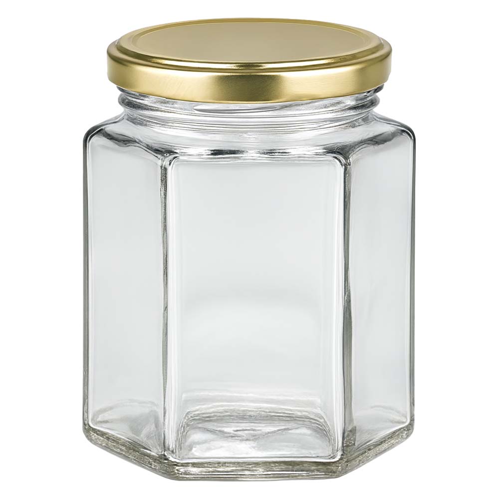 Vasetto per miele da 250 g con capsula dorata BasicSeal UNiTWIST