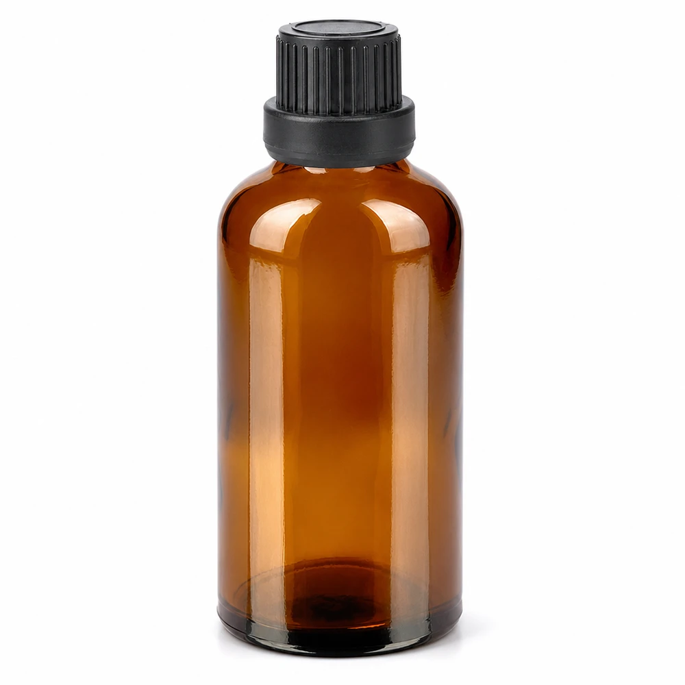 Bottiglia da 50ml 11mm SV nero OV BrownLine UT18/50 Flacone di alta qualità da 50 ml in vetro scuro con coperchio nero a prova di perdite