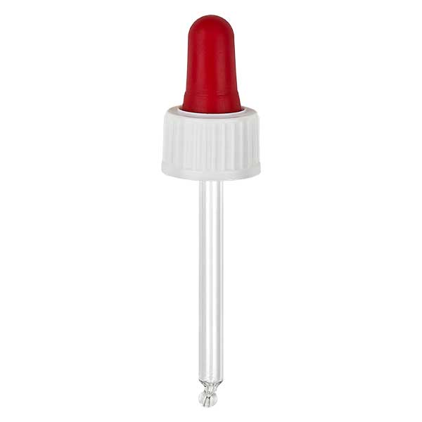 Pipetta bianco/rosso DIN18, lunghezza 53,5 mm Sta. Pipetta bianco/rosso DIN18, lunghezza 53,5 mm Sta.