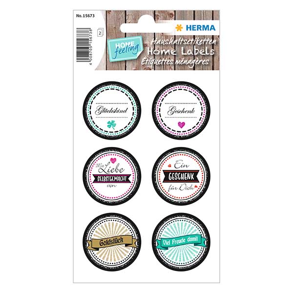 Sticker "Goldstück" (12 adesivi con brillantini) ø34mm