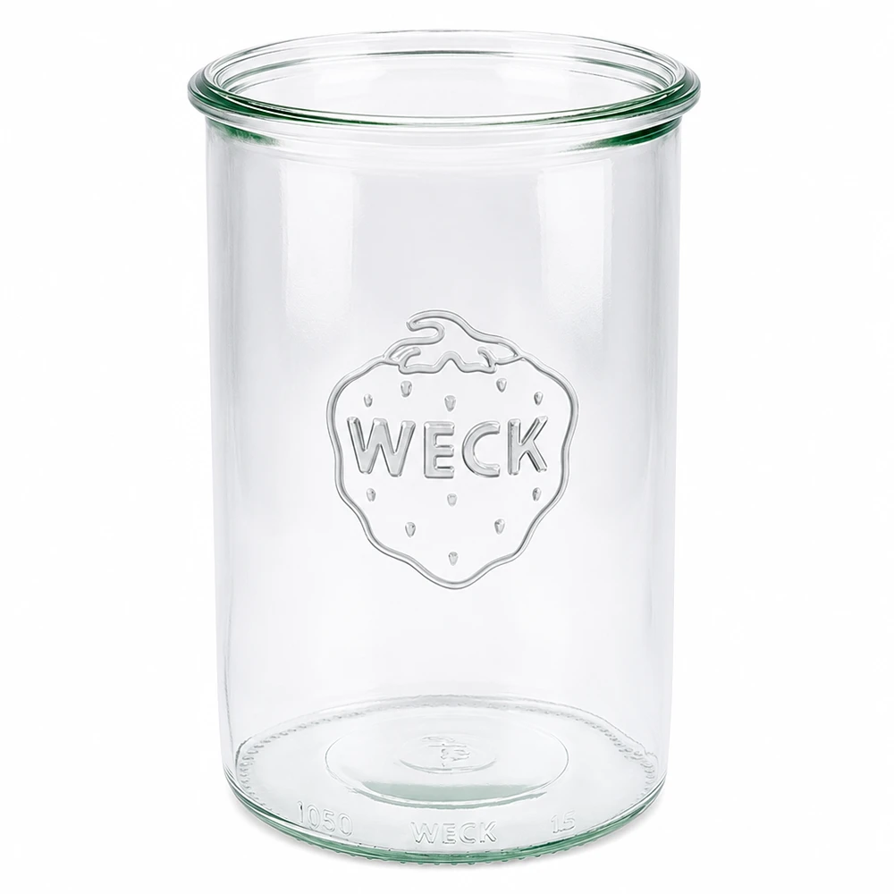 Bicchieri da 1000 ml WECK RR100 WECK 1000ml RR100 vaso in vetro trasparente con logo in rilievo per la conservazione e lo stoccaggio