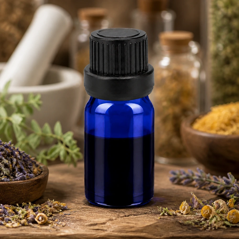 Bottiglia da 5ml 11mm SV nero OV BlueLine UT18/5 Pratico flacone da 5 ml dal design ergonomico, perfetto per i cosmetici fai da te e le erbe medicinali