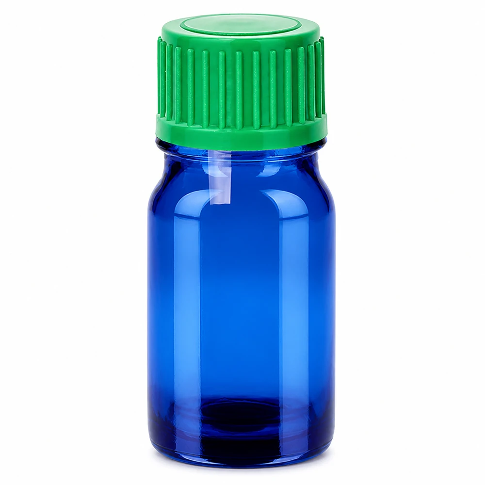 Flacone contagocce da 5 ml 0,8 mm verde STD BlueLine UT18/5 Flacone compatto da 5 ml in blu con tappo contagocce verde per porzioni precise