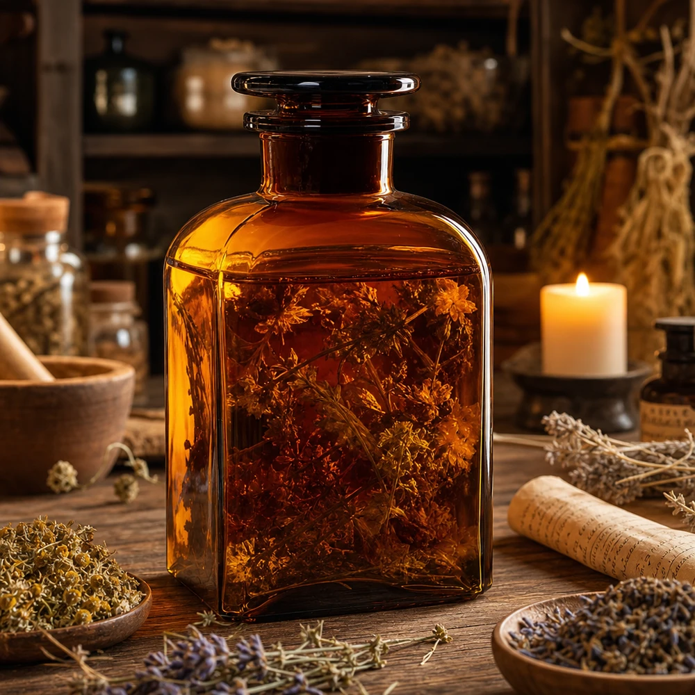 Bottiglia quadrata 500ml marrone a collo largo con tappo in vetro Flacone da farmacia marrone da 500 ml con infuso alle erbe e tappo in vetro originale