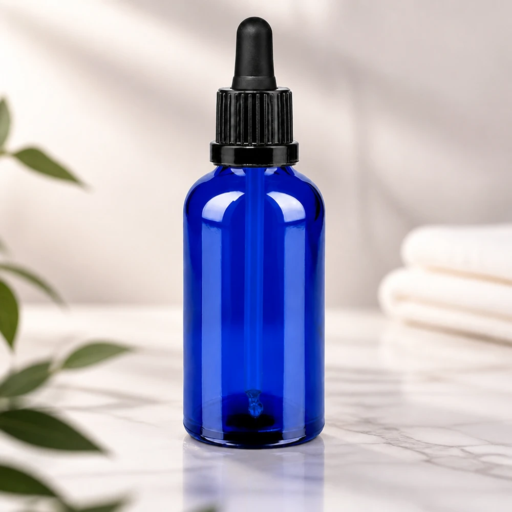 Flacone per pipette da 50ml nero OV BlueLine UT18/50 Tappo OV nero con pipetta contagocce - Flacone BlueLine da 50 ml per una conservazione sicura