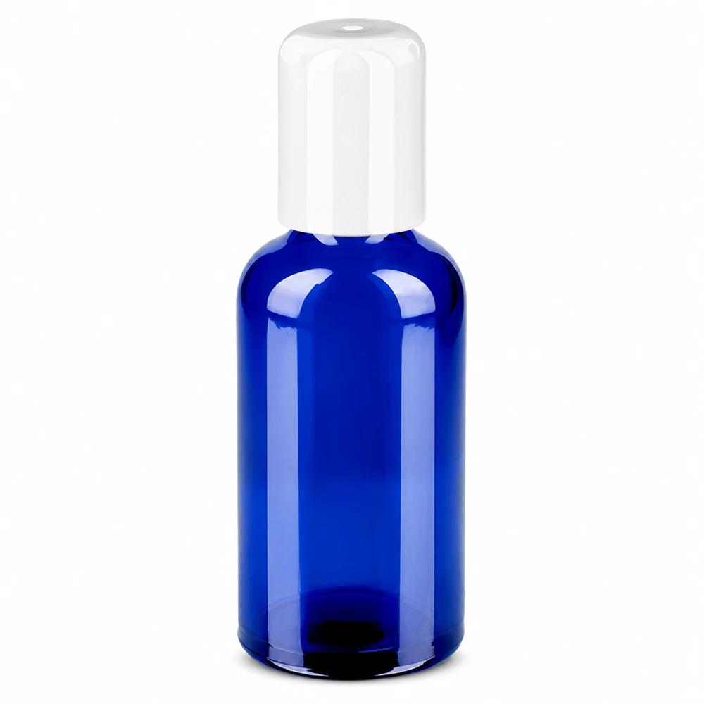 Flacone roll-on da 50 ml bianco STD BlueLine UT18/50 Flacone roller blu STD BlueLine da 50 ml, ideale per sieri profumati e prodotti per la cura del corpo