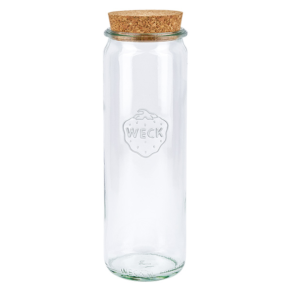 Barattolo cilindrico da 600 ml WECK RR60 con tappo in sughero naturale