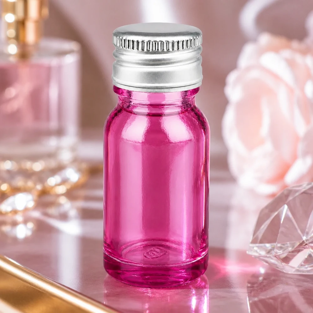 Bottiglia da 10ml tappo a vite 11mm alluminio-argento standard PurpleLine.UT18/10 Flacone da 10 ml in vetro viola con tappo in alluminio-argento resistente alla corrosione per applicazioni di laboratorio