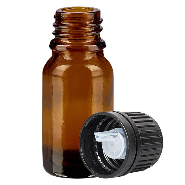 Flacone contagocce da 10 ml 1mm nero OV BrownLine UT18/10