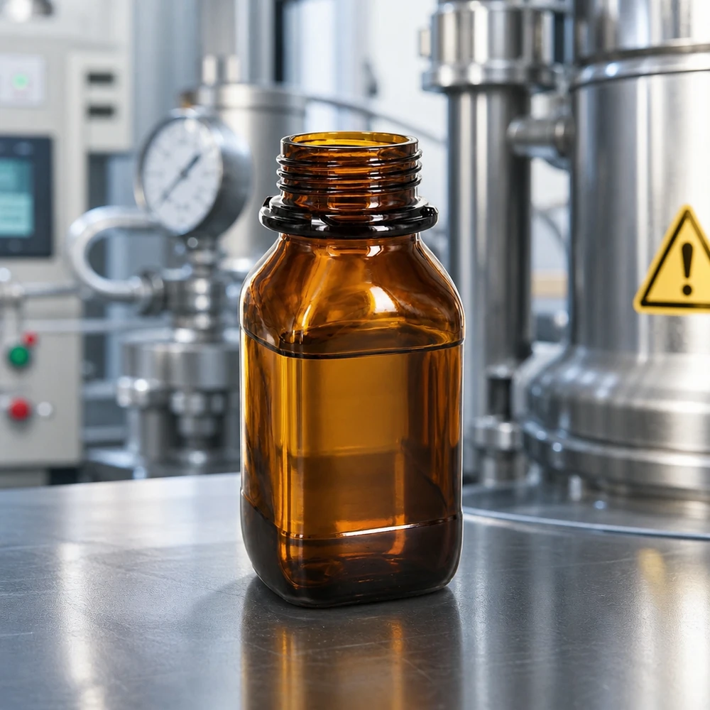 Bottiglia per prodotti chimici da 250 ml Bottiglia per prodotti chimici da 250 ml in vetro borosilicato ambrato per applicazioni professionali in laboratorio