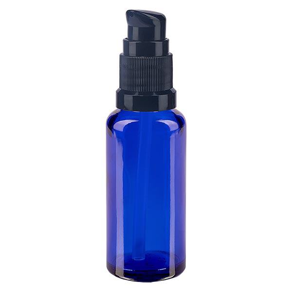 Bottiglia a pompa blu 30ml STD nero ApoGlas