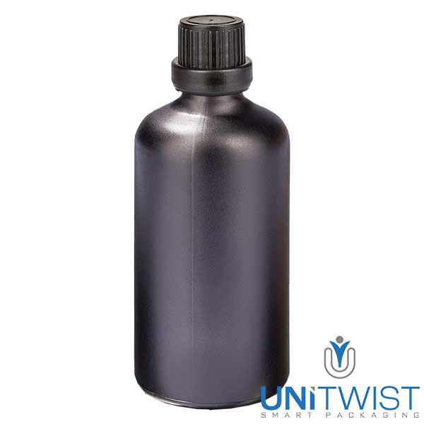 Flacone contagocce da 100 ml 2 mm OV Nero UT18/100