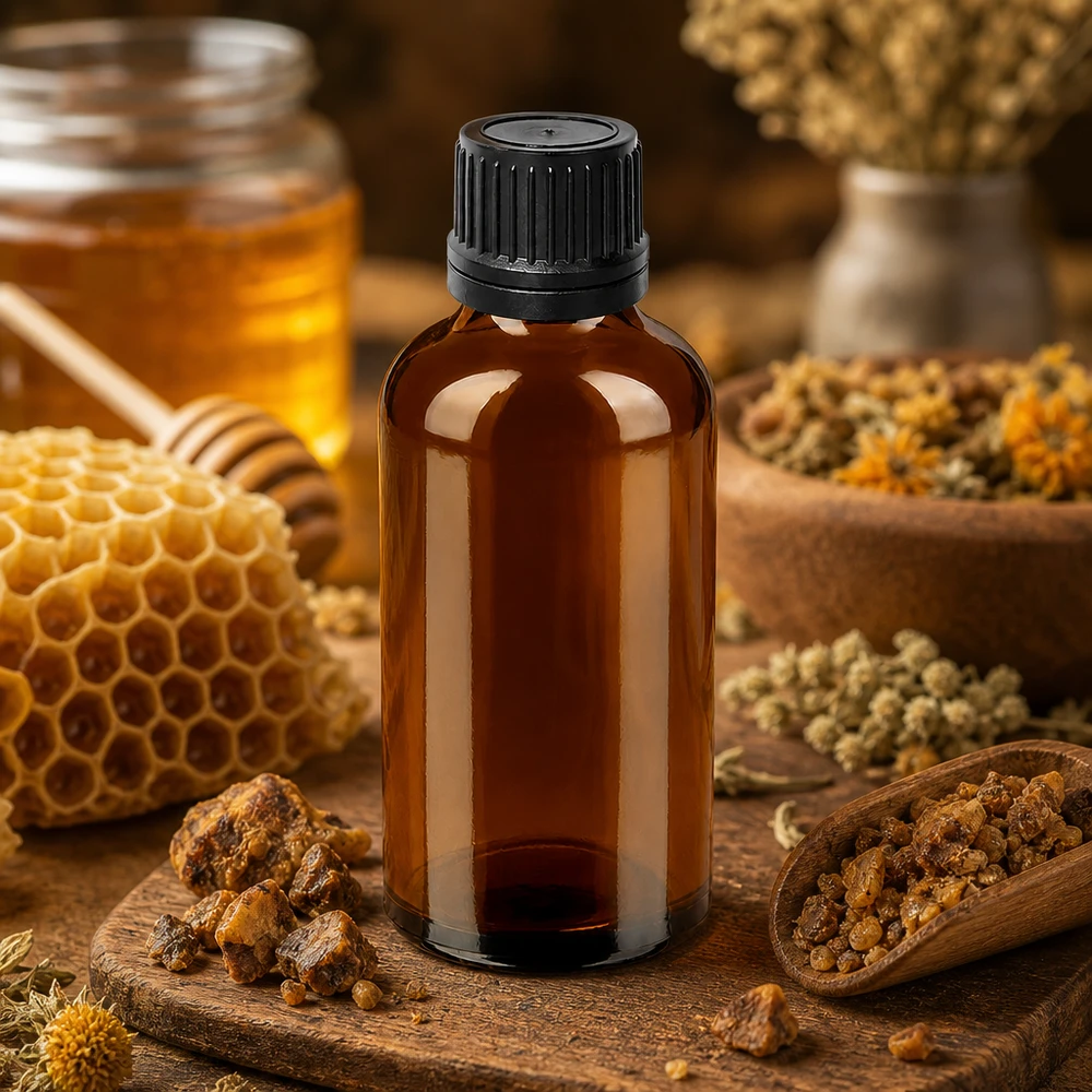 Flacone contagocce da 50 ml 1mm nero OV BrownLine UT18/50 Robusto flacone in vetro ambrato da 50 ml con tappo contagocce a prova di bambino per l'armadietto dei medicinali