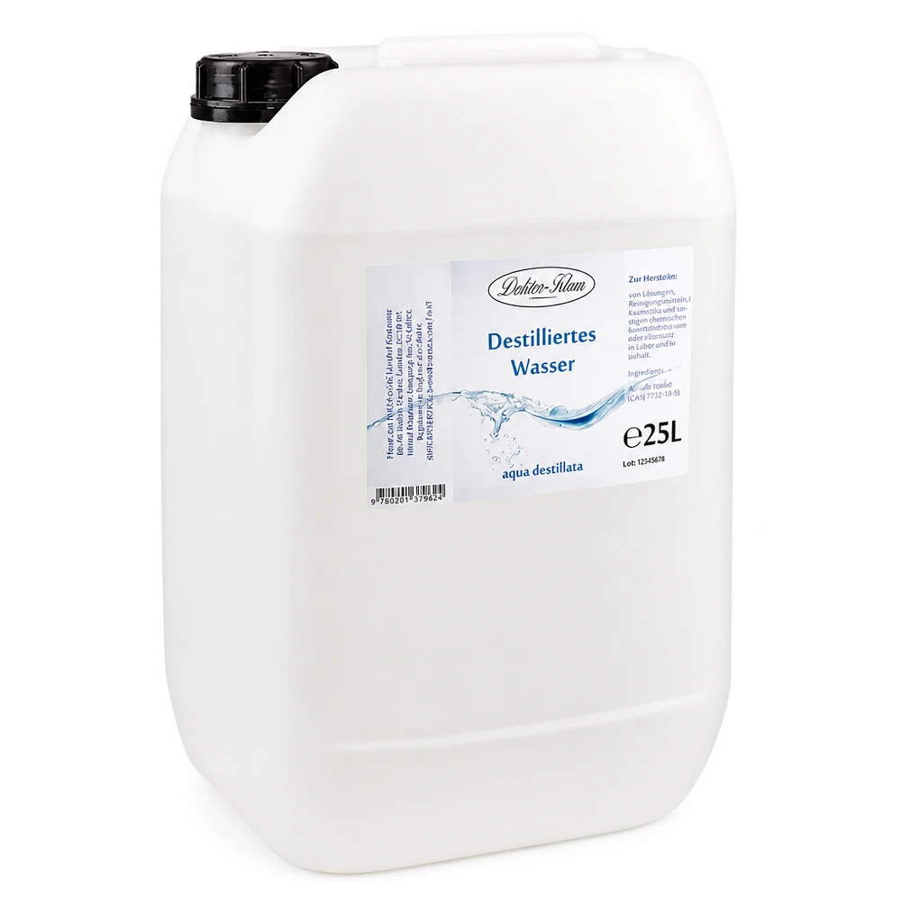 25L Acqua distillata Doktor-Klaus 25 litri di acqua distillata Doctor Claus in tanica di plastica bianca per applicazioni versatili