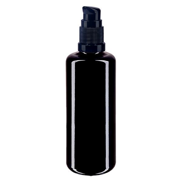 Bottiglia da farmacia viol. 100ml tappo a pompa nero St.