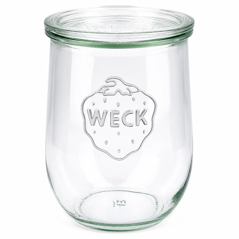 WECK vaso a tulipano 1062ml con coperchio in vetro RR100 vaso per conserve trasparente con logo WECK in rilievo