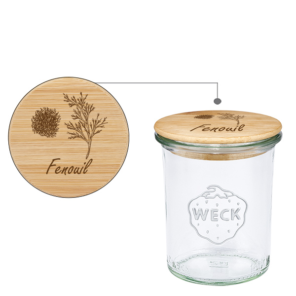 Cassetta in legno "Fenouil" con piedistallo WECK 160ml Cassetta in legno "Fenouil" con piedistallo WECK 160ml