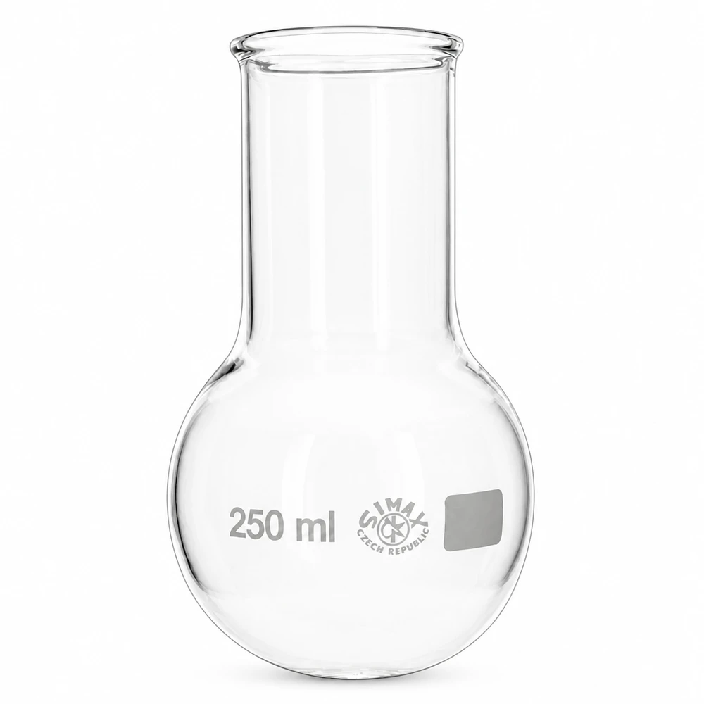 Pallone a fondo tondo, collo largo 250ml perfetto per lo studio, la formazione e le applicazioni professionali di laboratorio