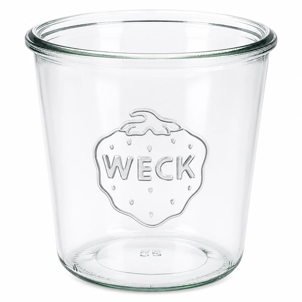 Bicchieri da 580 ml WECK RR100 WECK 580ml RR100 vaso in vetro trasparente con logo in rilievo per conservare e inscatolare