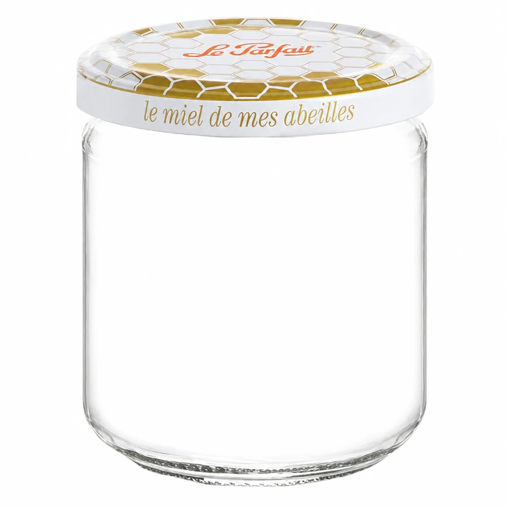 Vasetto Le Parfait da 212 ml con coperchio a vite per miele e design a nido d'ape per miele e alimenti