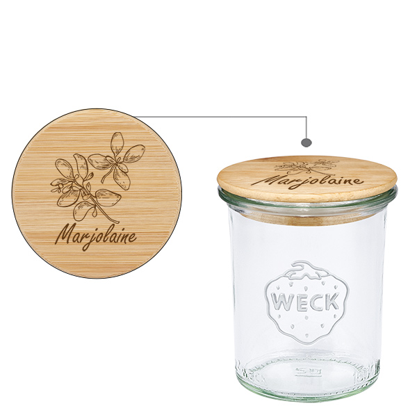Cassetta in bois "Marjolaine" con rivestimento WECK 160ml Cassetta in bois "Marjolaine" con rivestimento WECK 160ml