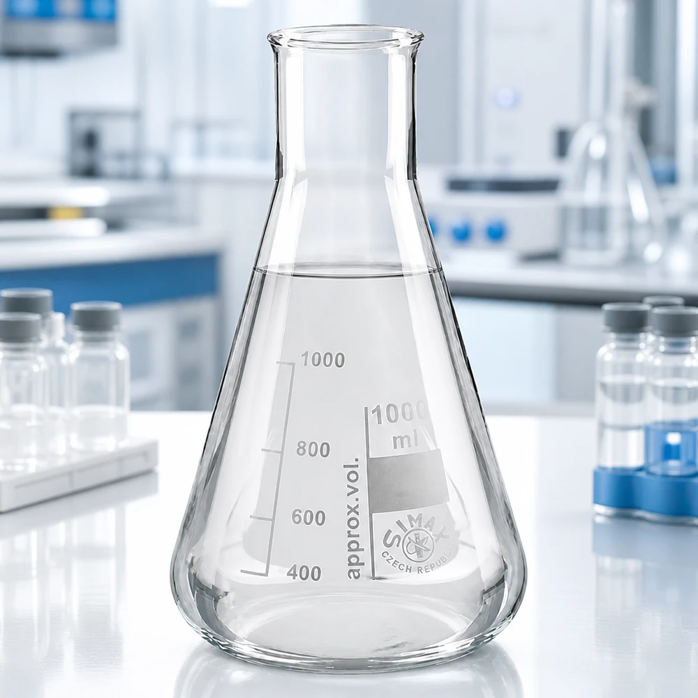 Beuta da 200 ml a collo largo Beuta da 200 ml trasparente con apertura a collo largo per applicazioni di laboratorio