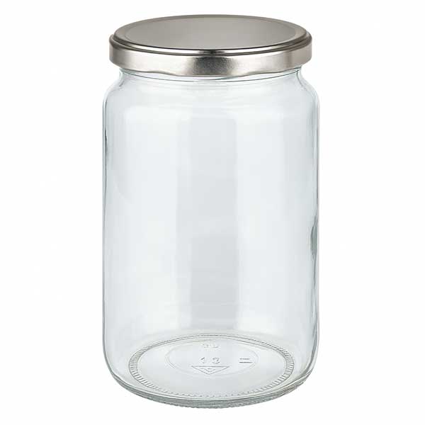 Barattolo rotondo da 795 ml con coperchio BasicSeal argento UN...