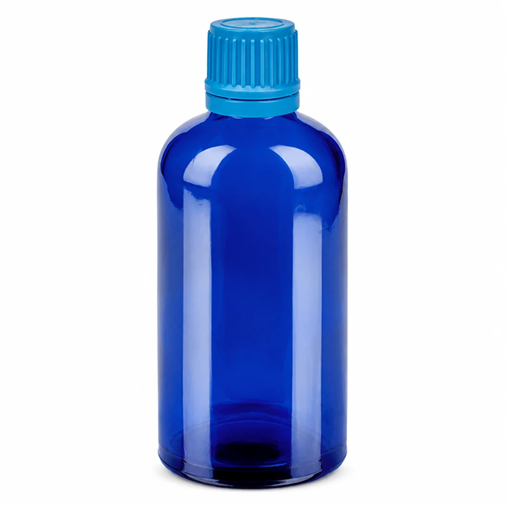 Bottiglia da 100ml 11mm SV blu OV BlueLine UT18/100 Flacone in vetro blu di alta qualità da 100 ml con tappo contagocce per un dosaggio preciso