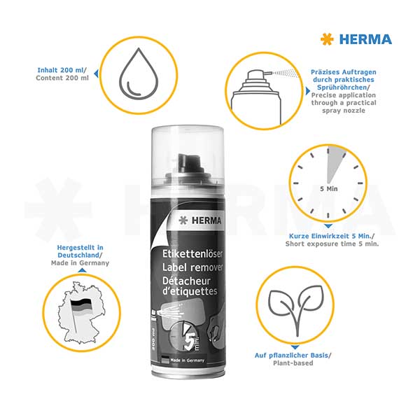 Bomboletta spray per la rimozione delle etichette a base vegetale da 200 ml