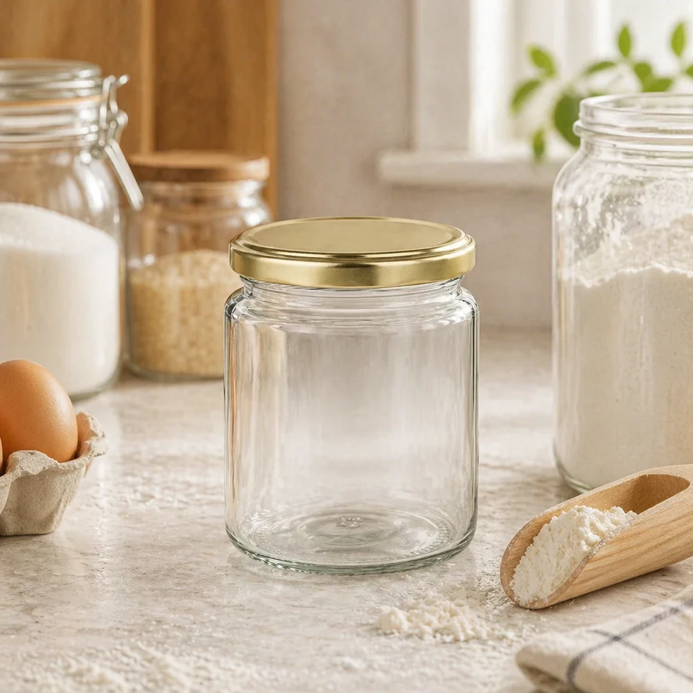Vasetto per miele da 350 g con capsula dorata BasicSeal UNiTWIST Vasetto per miele da 350 g con capsula dorata BasicSeal UNiTWIST