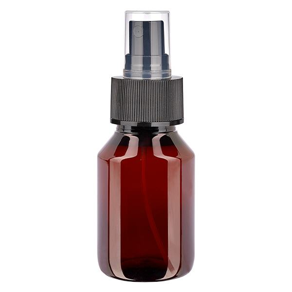 Bottiglia in PET da 50 ml con nebulizzatore nero Bottiglia in PET da 50 ml con nebulizzatore nero
