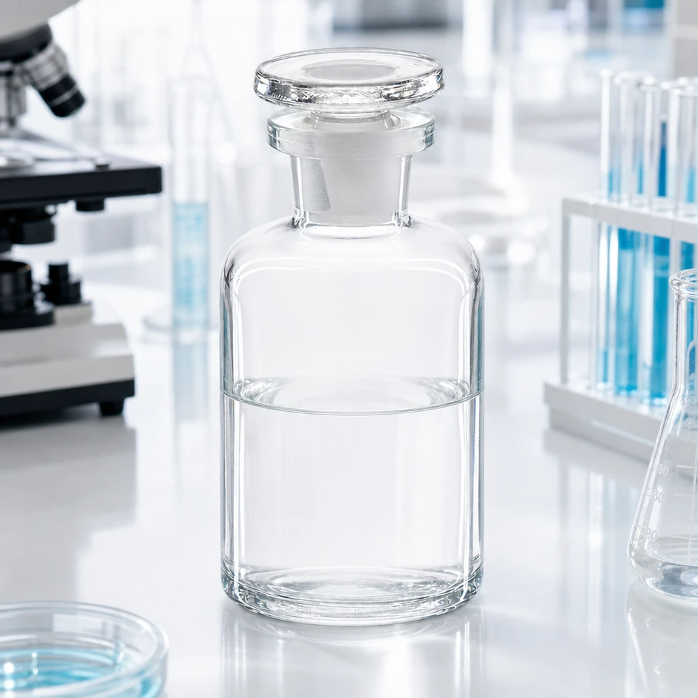 Bottiglia a spalla tonda 50ml trasparente collo stretto tappo in vetro Fiaschetta da laboratorio richiudibile da 50 ml a collo stretto, con tappo in vetro e caratteristica spalla arrotondata