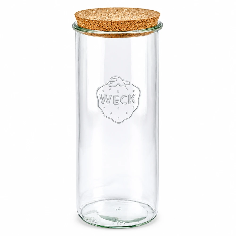 Bicchieri da 1500ml WECK RR100 con tappo in sughero naturale WECK RR100 vaso di conservazione 1500ml con coperchio in sughero naturale vaso di conservazione vaso di conservazione trasparente